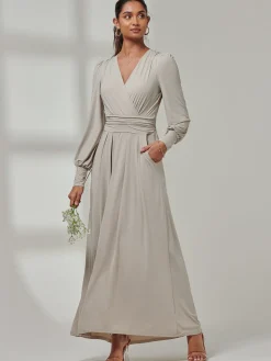 Giulia Long Sleeve Maxi Dress, Dove