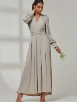 Giulia Long Sleeve Maxi Dress, Dove
