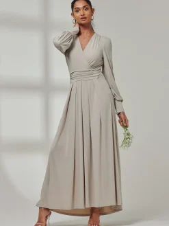 Giulia Long Sleeve Maxi Dress, Dove
