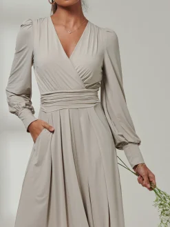 Giulia Long Sleeve Maxi Dress, Dove