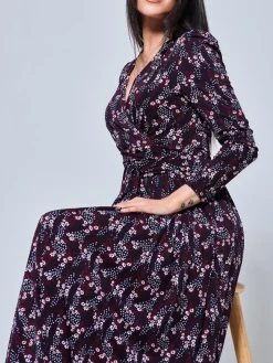 Greyson Long Sleeve Maxi Dress, Navy Daisy