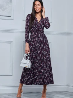 Greyson Long Sleeve Maxi Dress, Navy Daisy