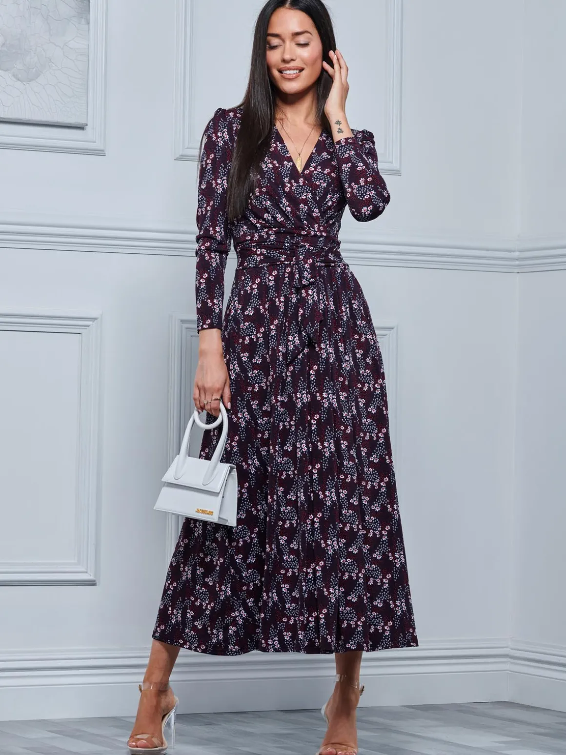 Greyson Long Sleeve Maxi Dress, Navy Daisy