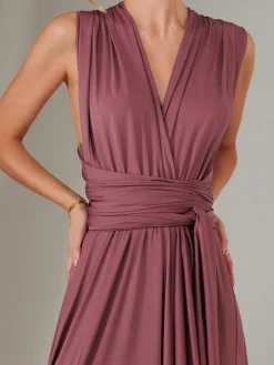 Halter Neck Maxi Bridesmaid Dress, Mauve