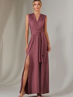 Halter Neck Maxi Bridesmaid Dress, Mauve
