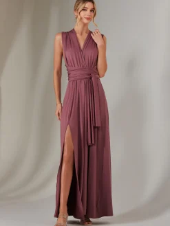 Halter Neck Maxi Bridesmaid Dress, Mauve