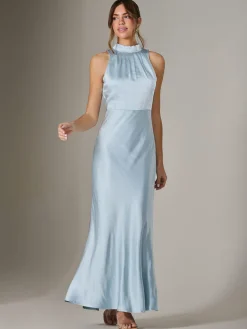 Halter Neck Maxi Dress, Blue