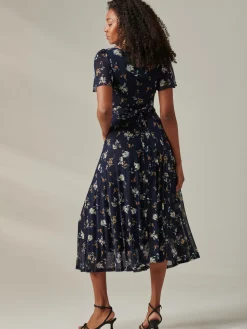 Harlie Floral Mesh Maxi Dress, Navy Floral