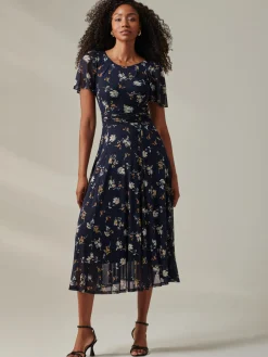Harlie Floral Mesh Maxi Dress, Navy Floral