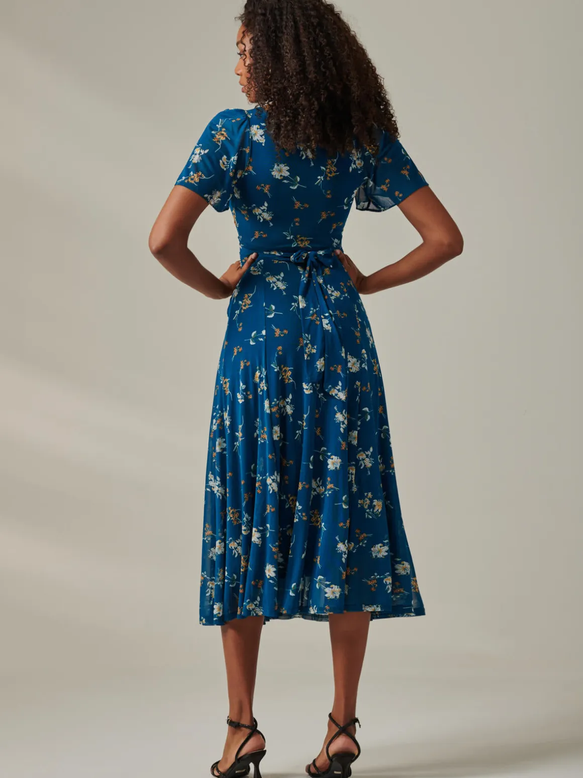 Harlie Floral Mesh Maxi Dress, Teal Floral