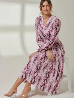 Harper Long Sleeve Jersey Dress, Pink Multi