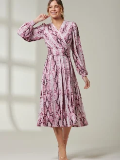 Harper Long Sleeve Jersey Dress, Pink Multi