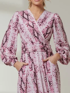 Harper Long Sleeve Jersey Dress, Pink Multi