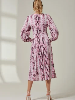 Harper Long Sleeve Jersey Dress, Pink Multi