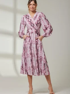 Harper Long Sleeve Jersey Dress, Pink Multi