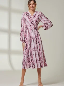Harper Long Sleeve Jersey Dress, Pink Multi