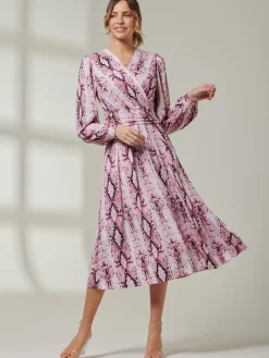 Harper Long Sleeve Jersey Dress, Pink Multi