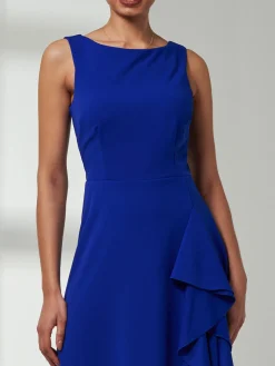 Haylen Frill Detail Midi Dress, Royal Blue