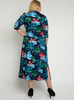 J by Jolie Moi Twist Front Maxi Dress, Floral Multi