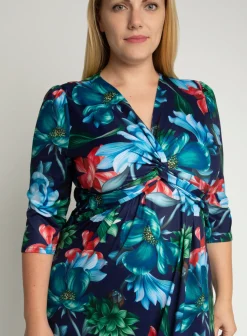 J by Jolie Moi Twist Front Maxi Dress, Floral Multi