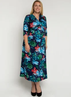 J by Jolie Moi Twist Front Maxi Dress, Floral Multi