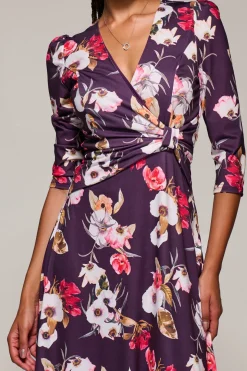 Jersey Fit & Flare Maxi Dress, Purple Floral
