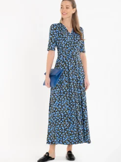 Jolie Moi Acadia Floral Print Wrap Maxi Dress, Black Floral