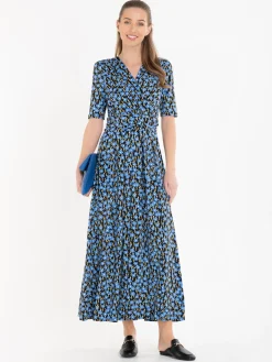 Jolie Moi Acadia Floral Print Wrap Maxi Dress, Black Floral