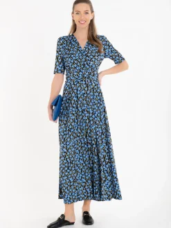 Jolie Moi Acadia Floral Print Wrap Maxi Dress, Black Floral