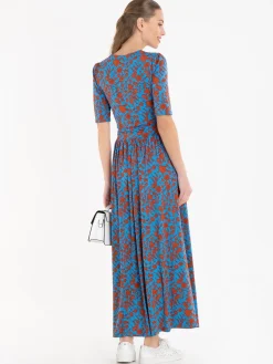 Jolie Moi Acadia Floral Print Wrap Maxi Dress, Blue/Floral