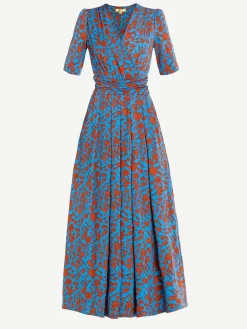 Jolie Moi Acadia Floral Print Wrap Maxi Dress, Blue/Floral