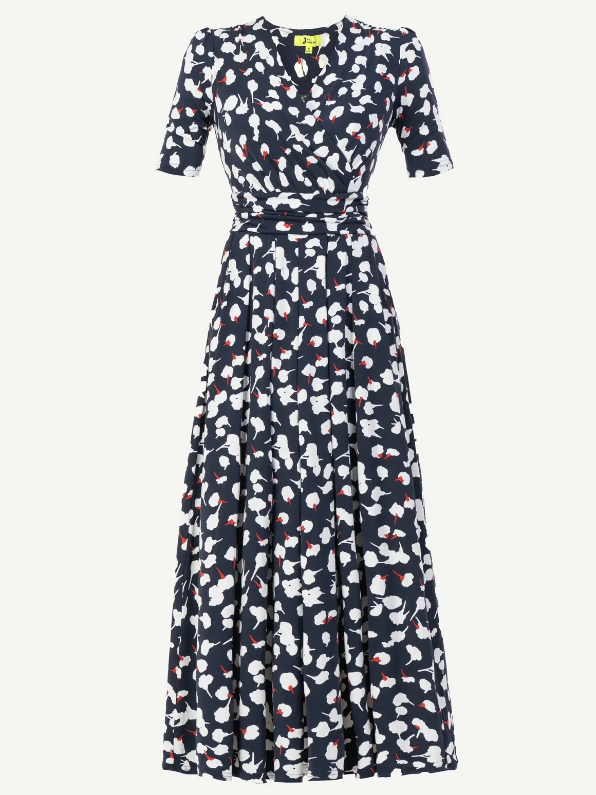 Jolie Moi Acadia Floral Print Wrap Maxi Dress, Navy White Floral