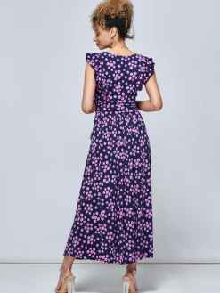 Jolie Moi Adalena Frill Shoulder Maxi Dress, Spot Multi