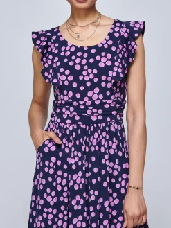 Jolie Moi Adalena Frill Shoulder Maxi Dress, Spot Multi
