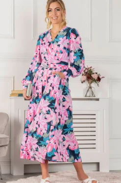Jolie Moi Allyn Long Sleeved Maxi Dress, Floral Multi
