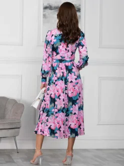 Jolie Moi Allyn Long Sleeved Maxi Dress, Floral Multi