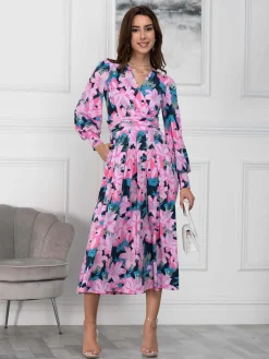 Jolie Moi Allyn Long Sleeved Maxi Dress, Floral Multi