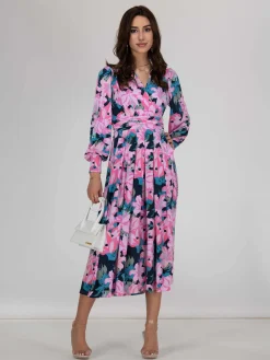 Jolie Moi Allyn Long Sleeved Maxi Dress, Floral Multi