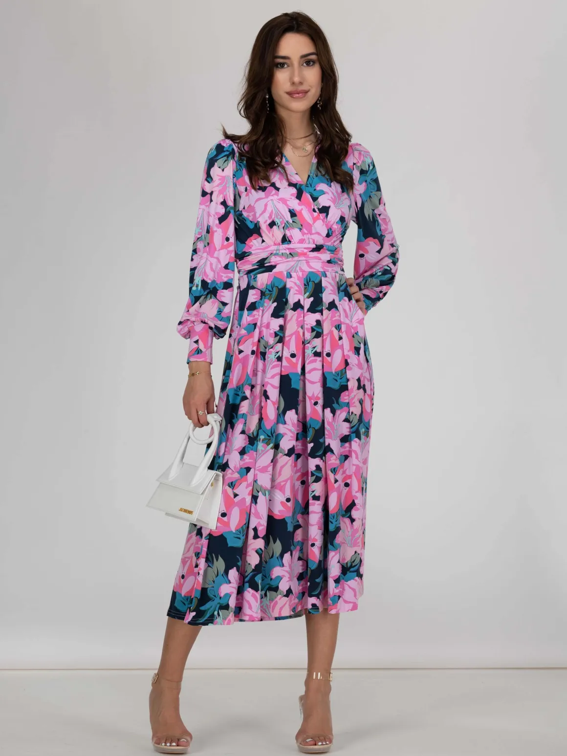 Jolie Moi Allyn Long Sleeved Maxi Dress, Floral Multi