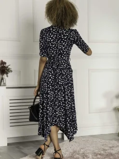 Jolie Moi Alys Hanky Hem Dress, Dark Teal