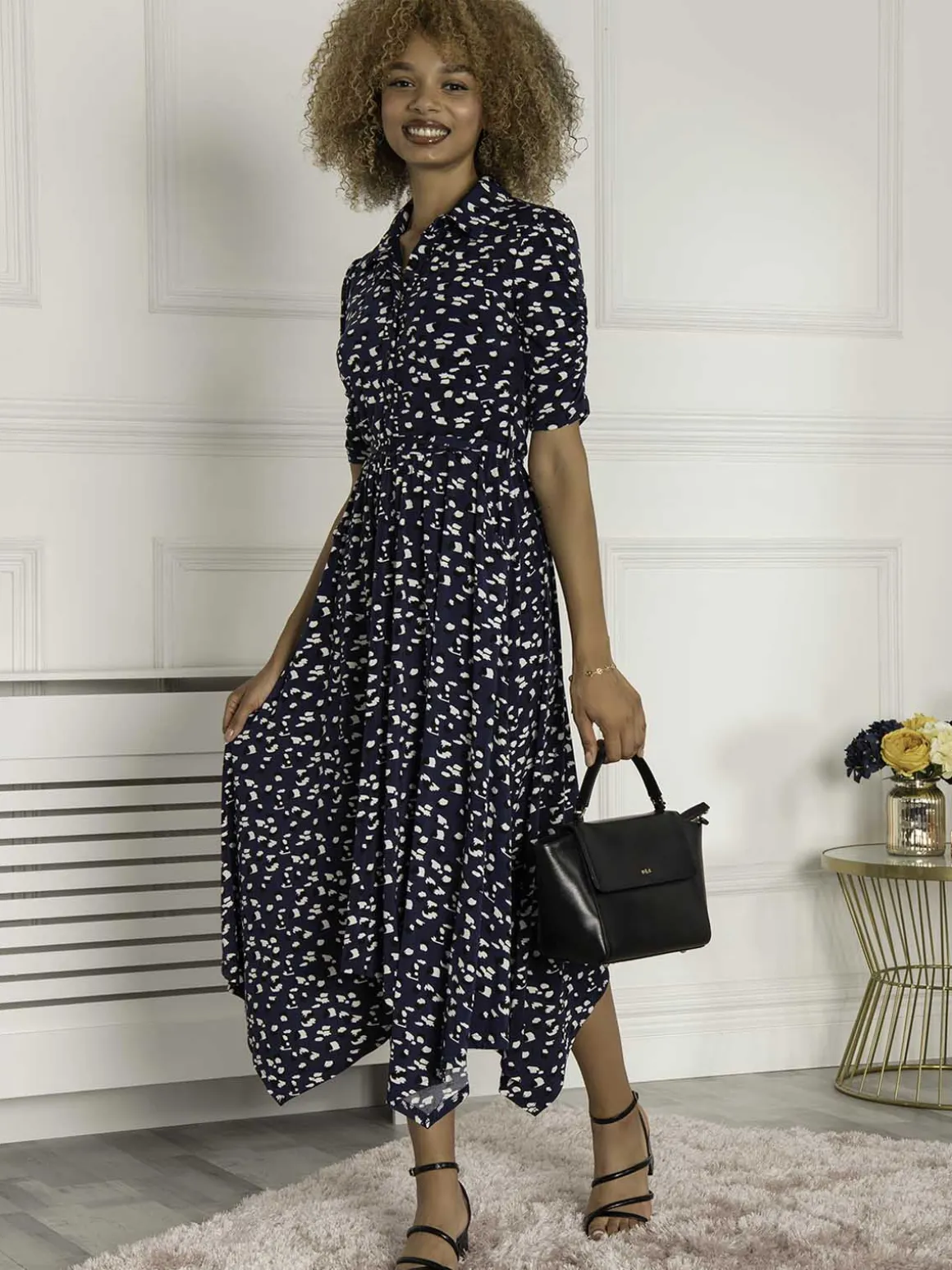 Jolie Moi Alys Hanky Hem Dress, Dark Teal