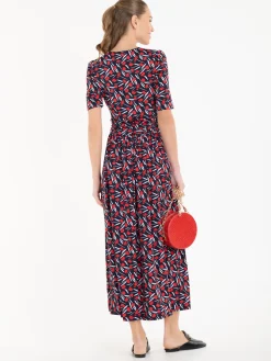 Jolie Moi Amaka Floral Midi Dress, Navy Floral