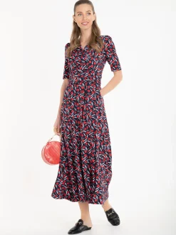 Jolie Moi Amaka Floral Midi Dress, Navy Floral