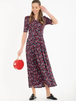 Jolie Moi Amaka Floral Midi Dress, Navy Floral