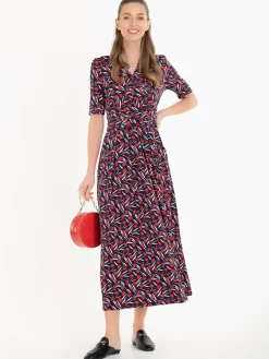Jolie Moi Amaka Floral Midi Dress, Navy Floral