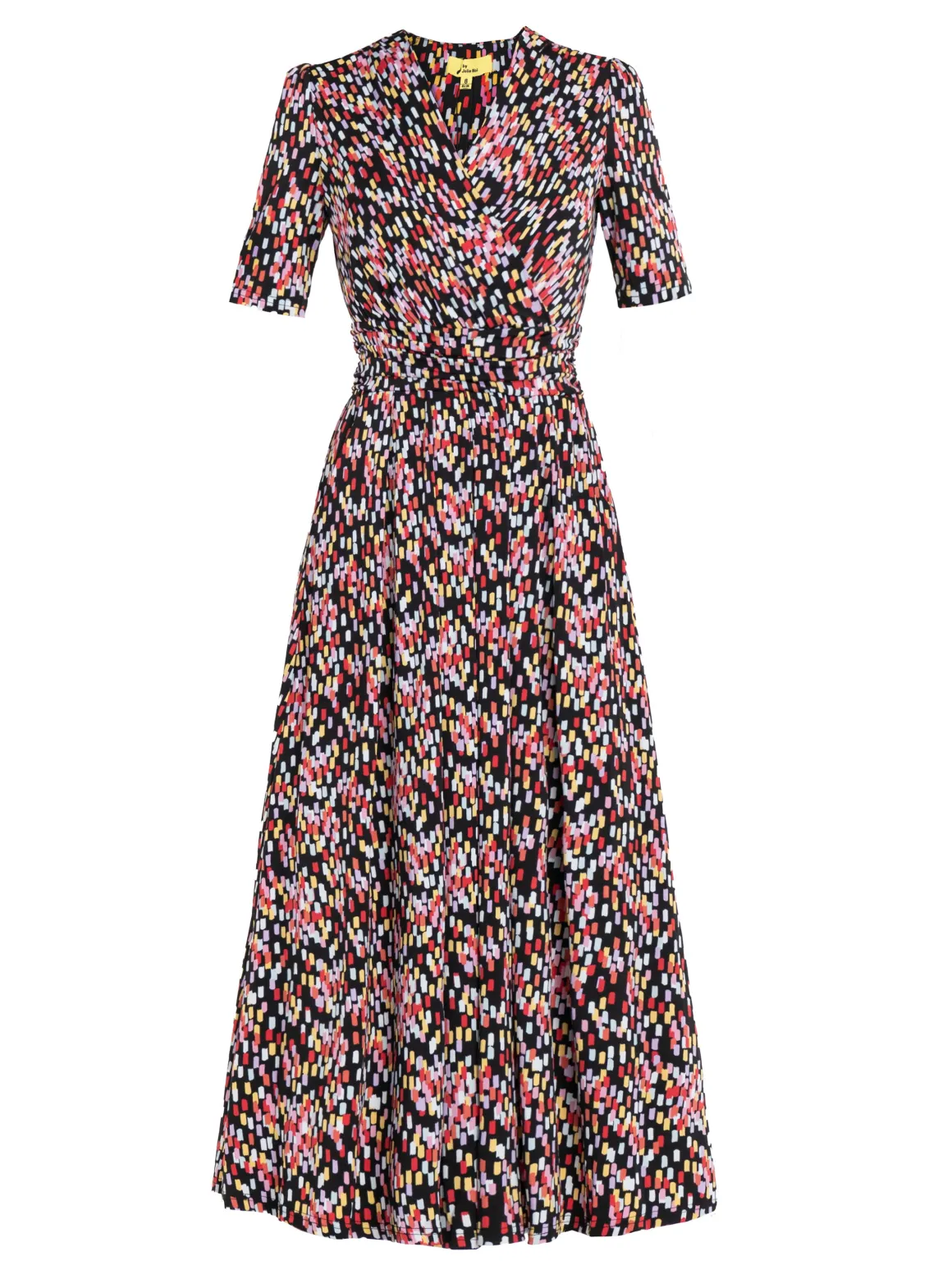Jolie Moi Amaka Wrap Print Midi Dress, Black Multi