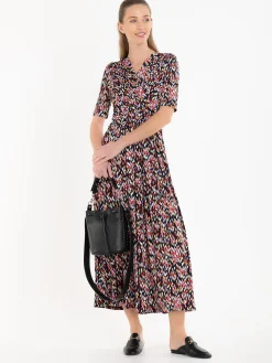 Jolie Moi Amaka Wrap Print Midi Dress, Black Multi