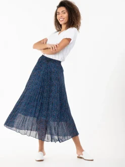Jolie Moi Animal Print Chiffon Skirt, Blue Animal