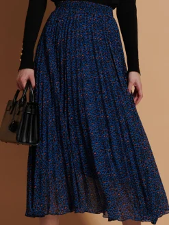 Jolie Moi Animal Print Chiffon Skirt, Blue Animal