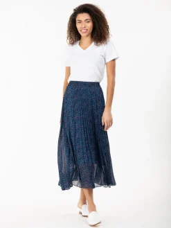 Jolie Moi Animal Print Chiffon Skirt, Blue Animal